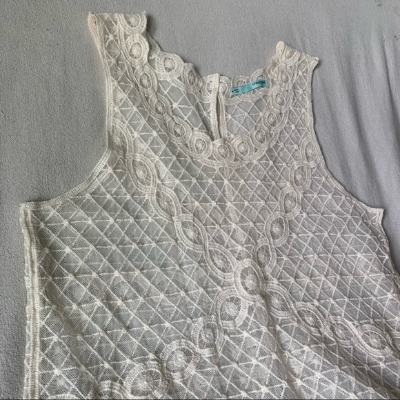Maurices Sheer Lace Sleeveless Button Back Top - Picture 8 of 14